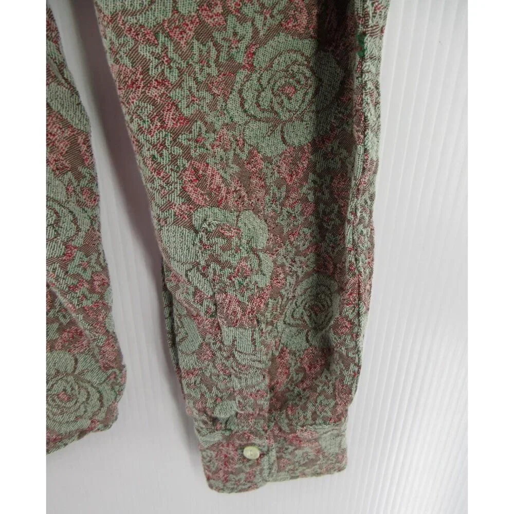 Vintage Men’s Shirt XL Floral Jacquard Psychedelic Mod 60s James W Brine - Picture 3 of 10